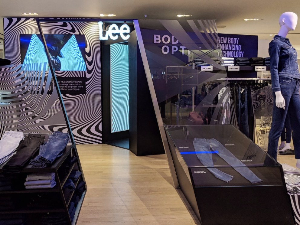 Lee Jeans Body Optix Selfridges Pop Up | Product Display | Interior Designers